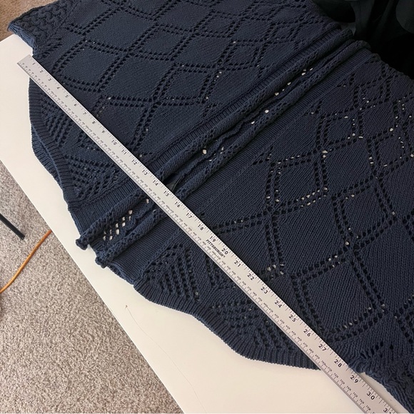 Anthropologie Angel of the North Sweater Womens Small Blue Cardigan Cotton Boho - Picture 10 of 13